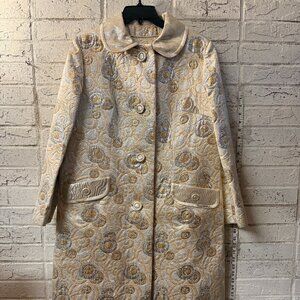 Royal India Tailors Metallic Gold & Silver Brocade Coat – Vintage Mod Glam –
